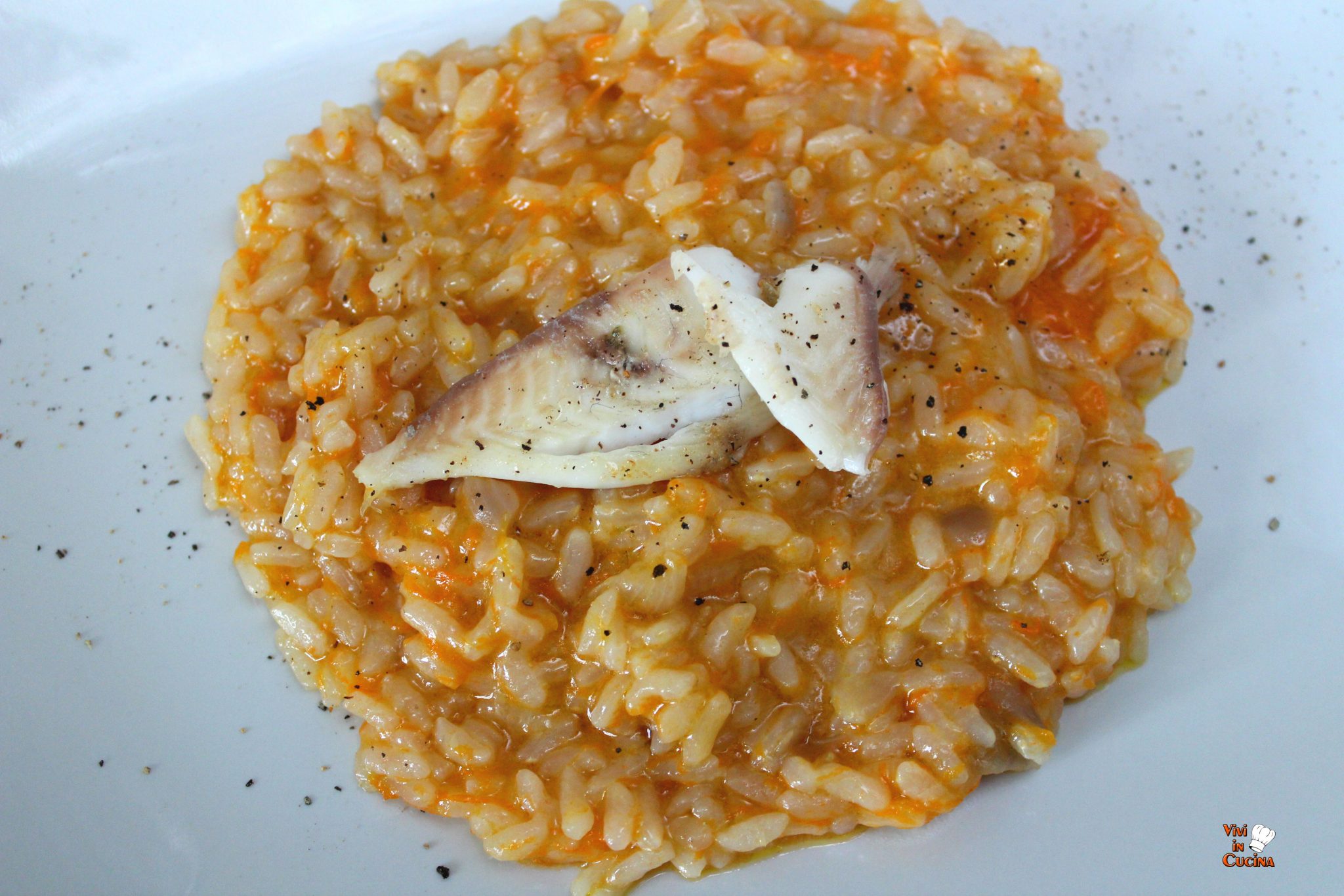 Risotto al brodo di pesce e zucca Primi piatti di pesce Vivi In Cucina
